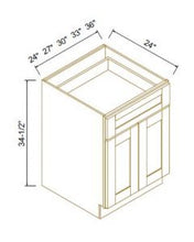 Load image into Gallery viewer, Shaker Gray Finish Single Drawer Double Doors Bases