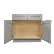 Load image into Gallery viewer, Shaker Gray Finish Sink Bases-2 Doors 2 False Drawers
