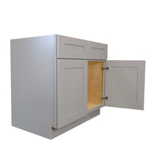 Load image into Gallery viewer, Shaker Gray Finish Sink Bases-2 Doors 2 False Drawers