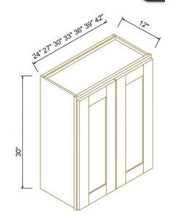 Load image into Gallery viewer, Shaker Gray Finish 30" H Double Doors Wall Cabinets