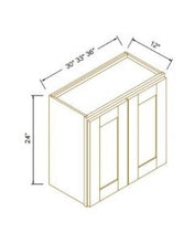 Load image into Gallery viewer, Shaker Gray Finish 24"H Double Doors Wall Cabinets