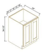 Load image into Gallery viewer, Shaker White Full Height Door Bases-2Doors