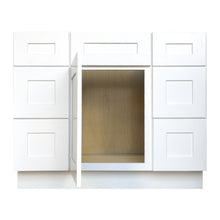 Load image into Gallery viewer, Shaker White Vanity Single Sink Combo- With 6Drawers