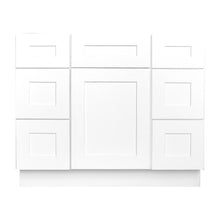 Load image into Gallery viewer, Shaker White Vanity Single Sink Combo- With 6Drawers