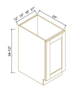 Charcoal Black Shaker Full Height Door Bases-1Door