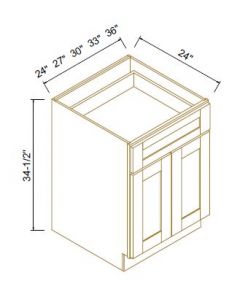 Charcoal Black Shaker Single Drawer Double Doors Bases