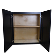 Load image into Gallery viewer, Charcoal Black Shaker 24&quot;H Double Doors Wall Cabinets
