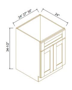 Classic Chocolate Sink Bases-2 Doors 1 False Drawer