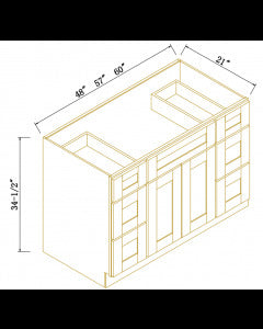 Classic Chocolate Vanity Single Sink Combo With Drawers On Both Side