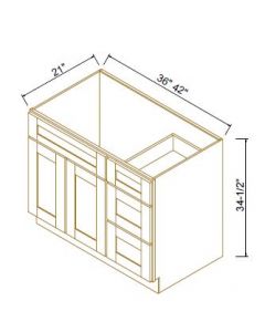 Classic White Vanity Sink Bases With Three Drawers Right