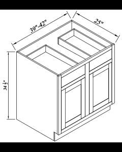 Inset Origami White Double Drawers Double Doors Bases