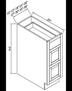 Inset Origami White Three Drawer Bases