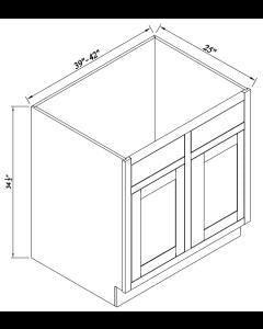 Inset Origami White Sink Bases-2 Doors 2 False Drawers