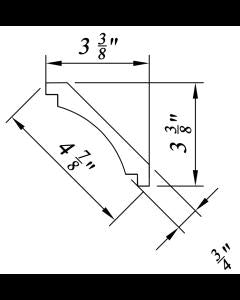 Inset Origami White Square Cove Molding