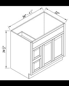 Inset Origami White Vanity Sink Bases with 2 Drawers Left