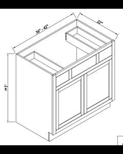 Inset Origami White Vanity Single Sink Combo