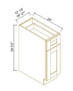 Navy Blue Shaker Single Door Single Drawer Bases