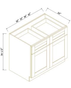 Navy Blue Shaker Double Drawers Double Doors Bases