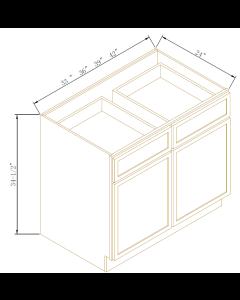 Newtown Charcoal Black Double Drawers Double Doors Bases