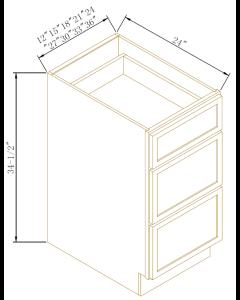 Newtown Jade Green Three Drawer Bases