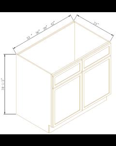 Newtown Jade Green Sink Bases-2 Doors 2 False Drawers