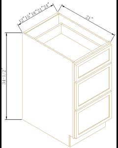 Newtown Jade Green Vanity Three Drawer Bases