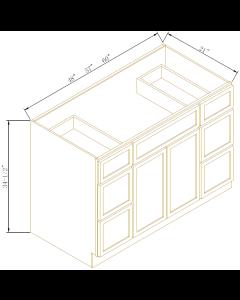 Newtown Origami White Vanity Single Sink Combo With Drawers On Both Side