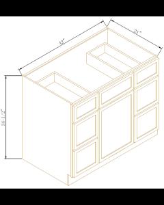 Newtown Origami White Vanity Single Sink Combo With 6 Drawers