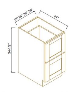 Shaker Gray Finish Two Drawer Bases