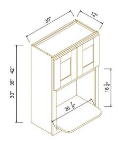 Shaker Gray Finish Wall Microwave Open Shelf