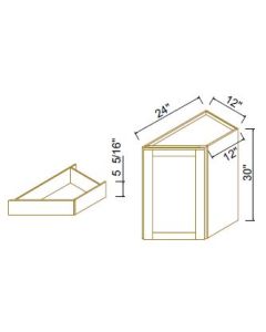 Shaker Jade Green Base End Angle Cabinet