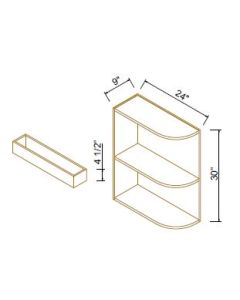 Shaker Jade Green Base End Open Shelves