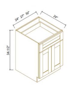 Shaker White Single Drawer Double Doors Bases