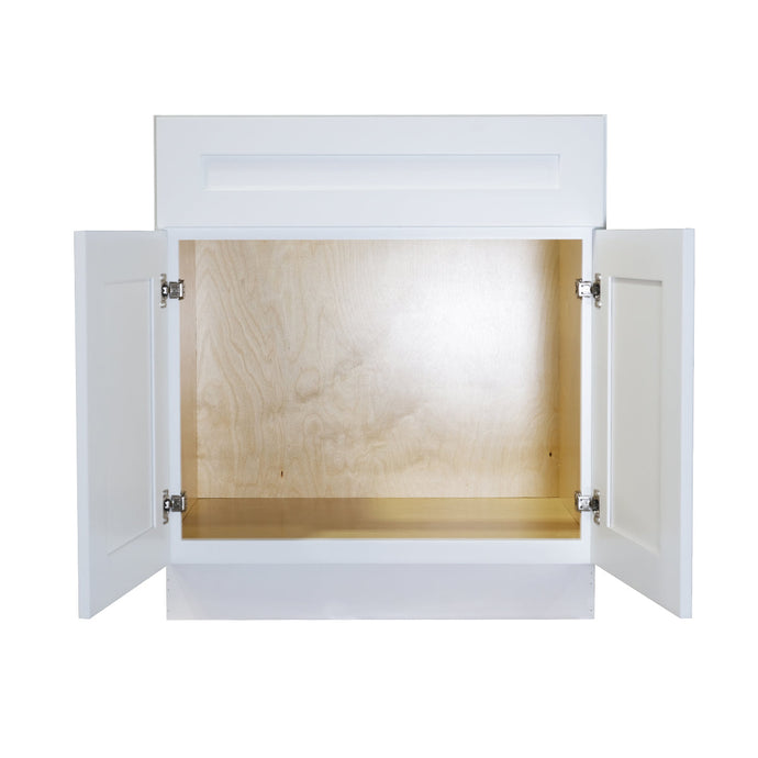 Shaker White Sink Bases-2 Doors 1 False Drawer