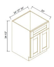 Load image into Gallery viewer, Shaker White Sink Bases-2 Doors 1 False Drawer
