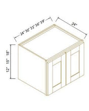 Load image into Gallery viewer, Shaker White 24"D Double Doors Wall Cabinets
