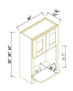 Shaker White Wall Microwave Open Shelf