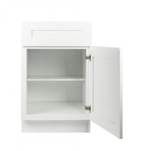 Ready to Assemble 15Wx34.5Hx24D in. Shaker Base Cabinet with 1 Door and 1 Drawer in White