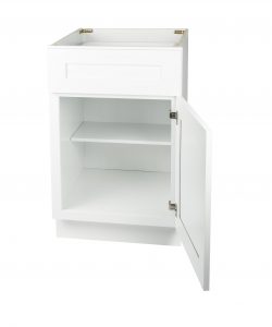 Ready to Assemble 21Wx34.5Hx24D in. Shaker Base Cabinet with 1 Door and 1 Drawer in White