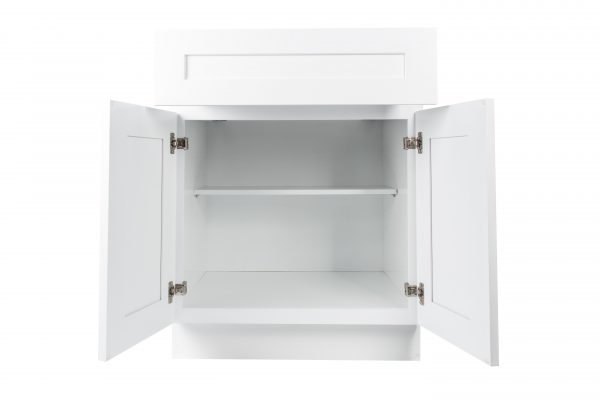 Ready to Assemble 24Wx34.5Hx24D in. Shaker Base Cabinet with 1 Door and 1 Drawer in White