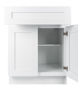 Ready to Assemble 27Wx34.5Hx24D in. Shaker Base Cabinet with 1 Door and 1 Drawer in White