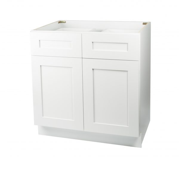 Ready to Assemble 42Wx34.5Hx24D in. Shaker Base Cabinet with 2 Door and 2 Drawer in White