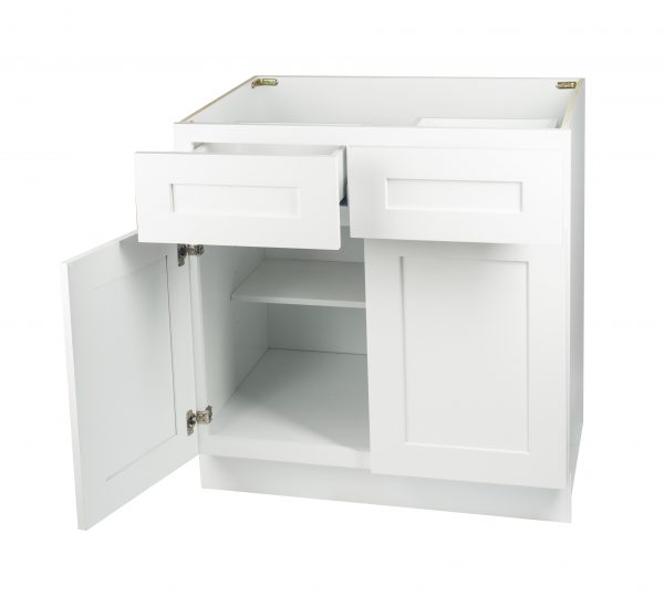 Ready to Assemble 33Wx34.5Hx24D in. Shaker Base Cabinet with 2 Door and 2 Drawer in White