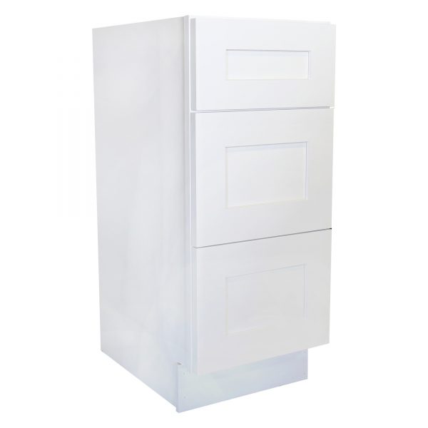 Ready to Assemble 12Wx34.5Hx21D in. Shaker VANITY DRAWER BASE-3 DRAWERS in White