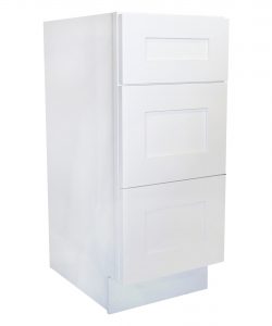 Ready to Assemble 21Wx34.5Hx21D in. Shaker VANITY DRAWER BASE-3 DRAWERS in White