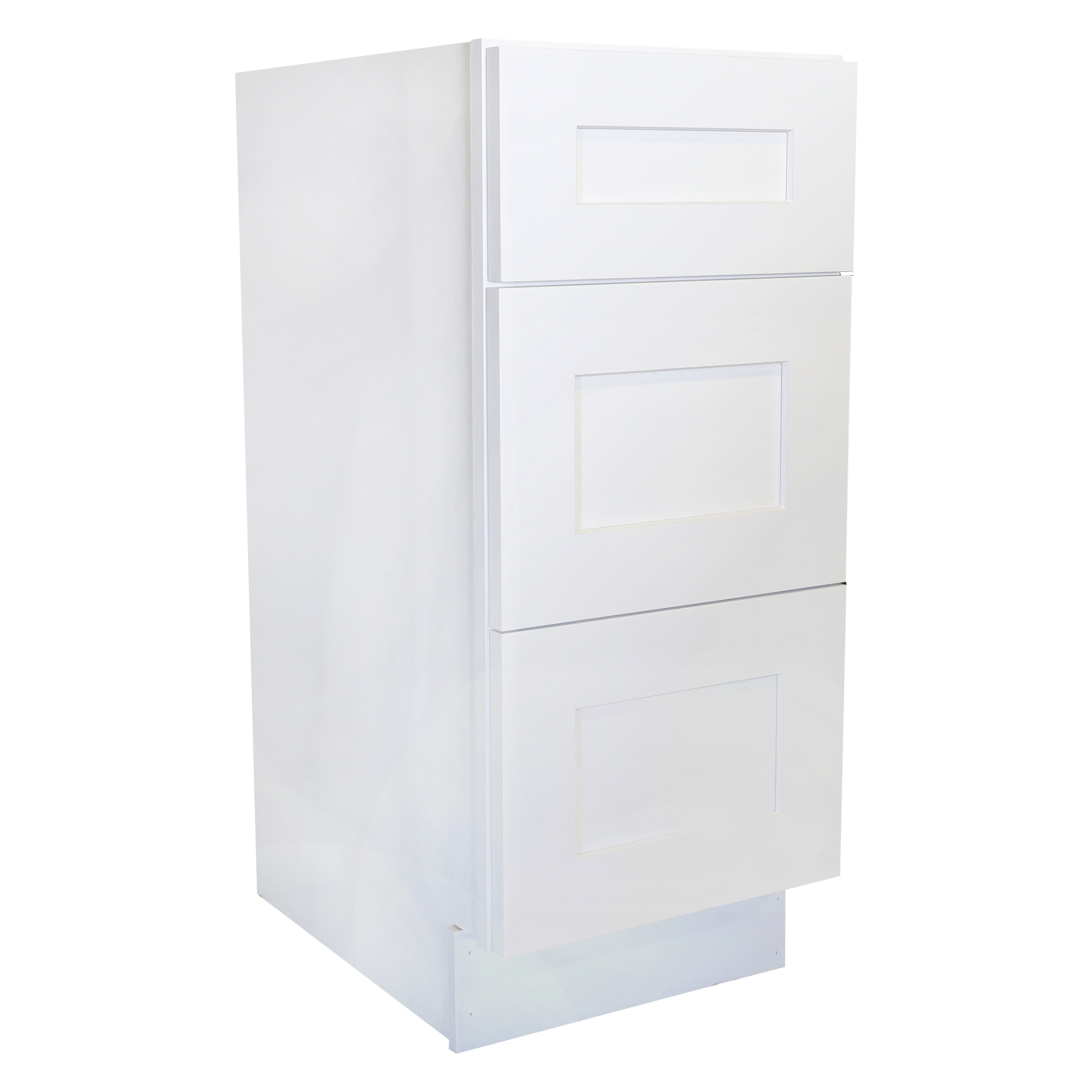 Ready to Assemble 15Wx34.5Hx21D in. Shaker VANITY DRAWER BASE-3 DRAWERS in White