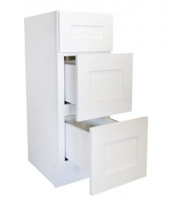 Ready to Assemble 18Wx34.5Hx24D in. Shaker Base Drawer with 1 Standard Drawer with 2 Deep Drawers in White