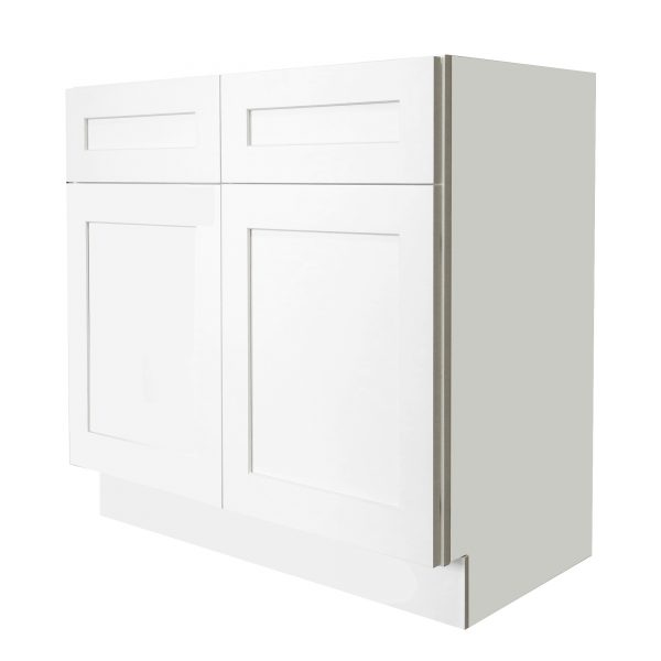 Ready to Assemble 36x34.5x24 in. Shaker Sink Base Cabinet with 2 Doors in White