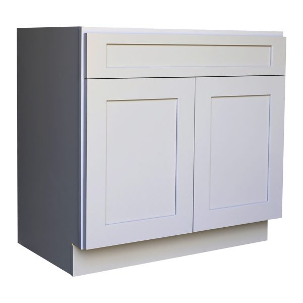 Ready to Assemble 27Wx34.5Hx24D in. Shaker Base Cabinet with 1 Door and 1 Drawer in Gray