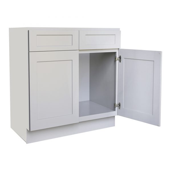 Ready to Assemble 36Wx34.5Hx24D in. Shaker Base Cabinet with 2 Door and 2 Drawer in Gray